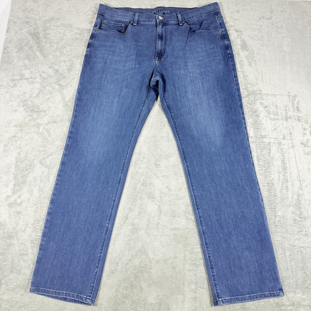 Mott & Bow Mens 38x32 Slim Broome Jeans Medium Wash Blue Stretch